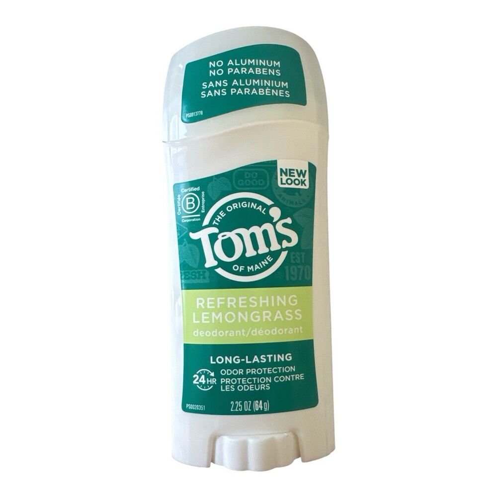 Tom's of Maine Refreshing Lemongrass Long-Lasting Deodorant 2.25oz New